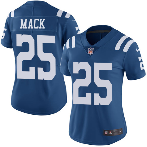 Indianapolis Colts 25 Limited Marlon Mack Royal Blue Nike NFL Women Rush Vapor Untouchable Jersey